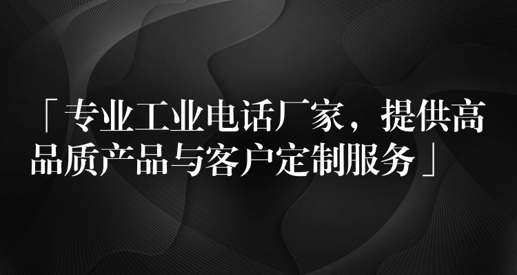  「專業(yè)工業(yè)電話廠家，提供高品質(zhì)產(chǎn)品與客戶定制服務」
