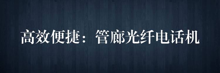 高效便捷:管廊光纖電話機 高效便捷:管廊光纖電話機