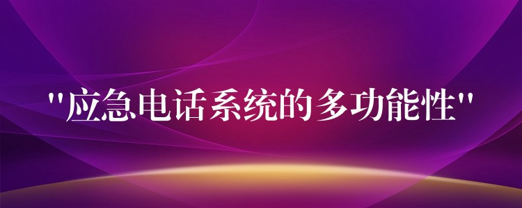  “應(yīng)急電話系統(tǒng)的多功能性”